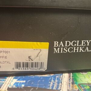 Badgley Mischka Black and Gold Heels